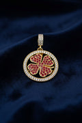 14K RED CLOVER SPINNER PENDANT