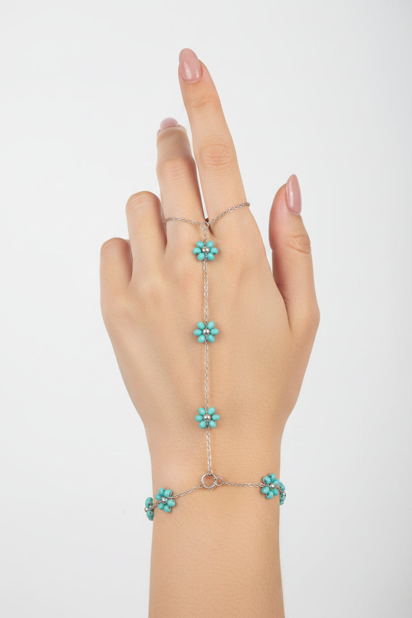 WHG GREEN FLOWER CHARM HAND BRACELET T001227691