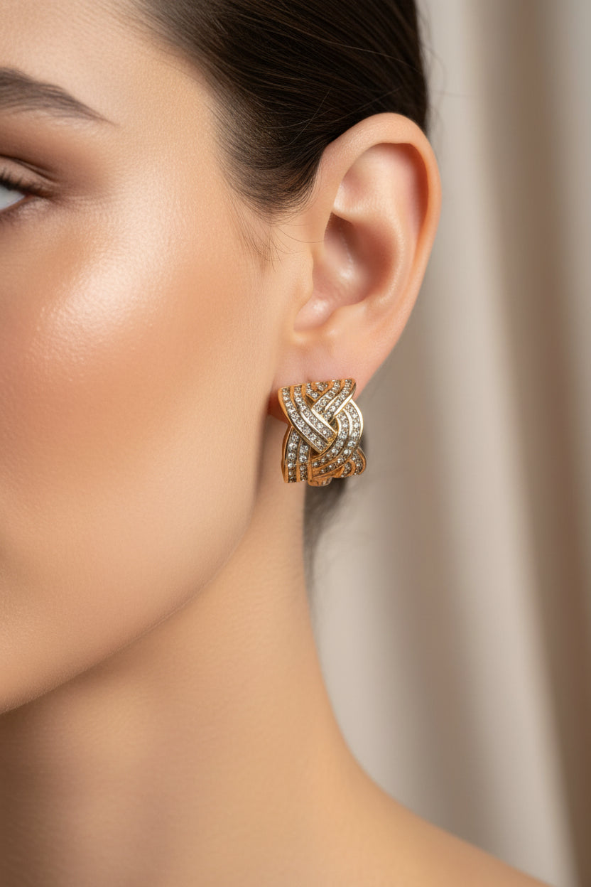 14K BRAIDED KNOT DESIGN EARRINGS RQ352