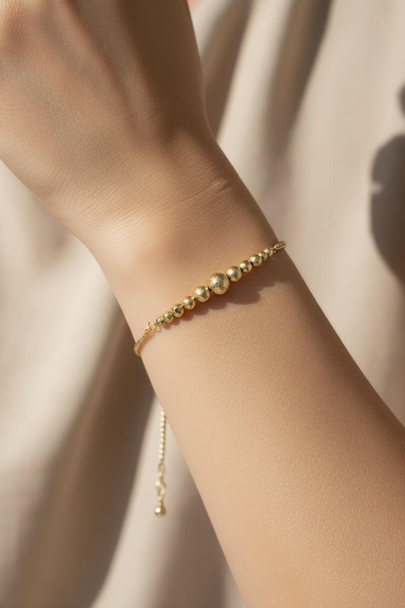 14K GRADUATED BEAD DESIGN BRACELET CS-21750001
