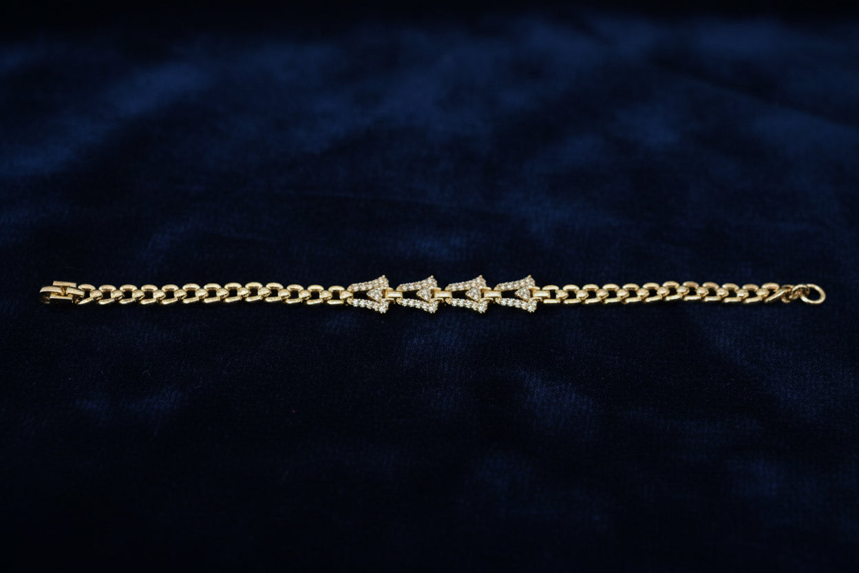 14K TRIANGULAR CHEVRON LINKS BRACELET RQ361