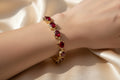 14K RED GEMSTONES TENNIS-STYLE BRACELET MS-19650011