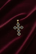 14K BLACK CLOVER CROSS PENDANT