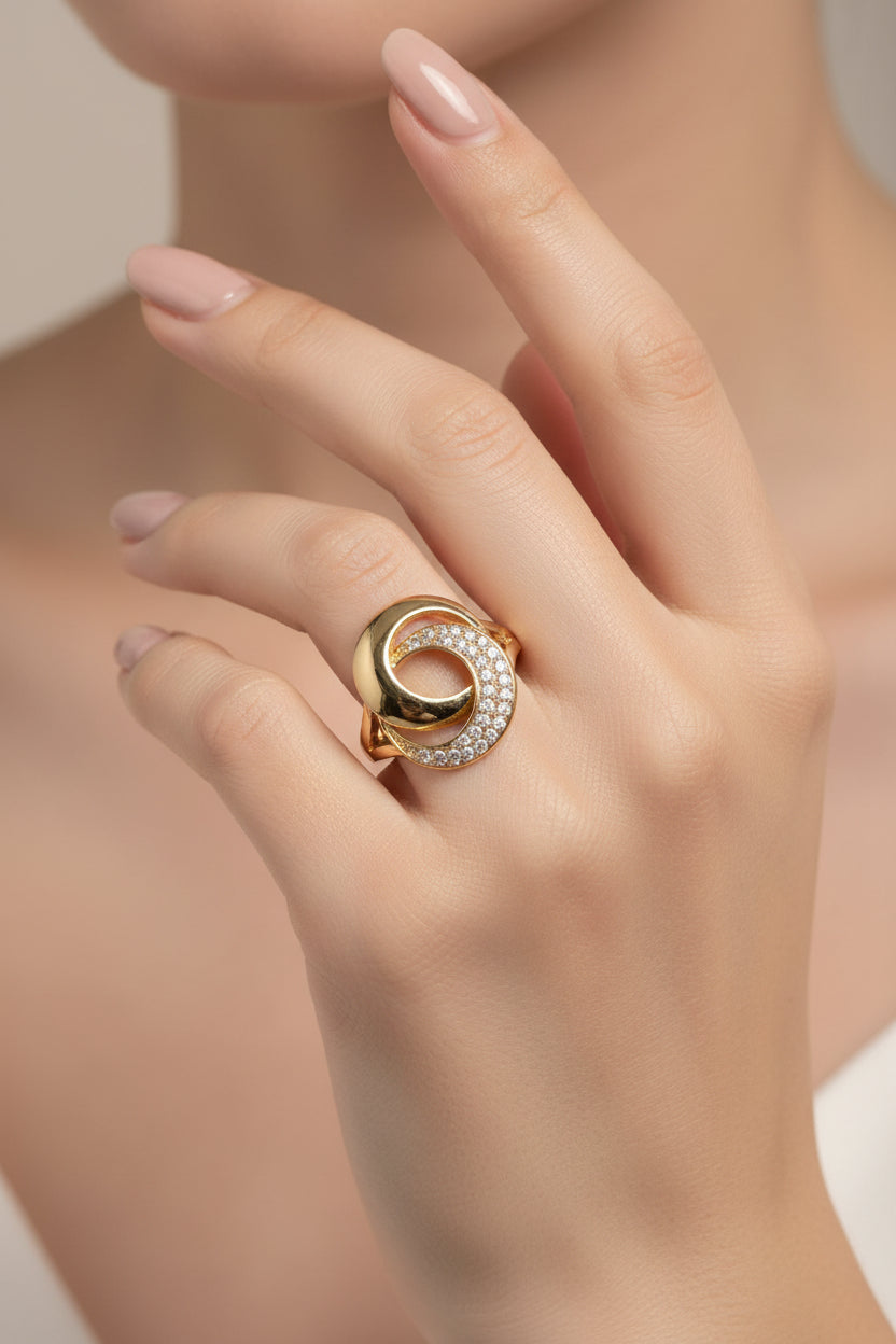 14K  INTERLOCKING PATTERN RING X000766639