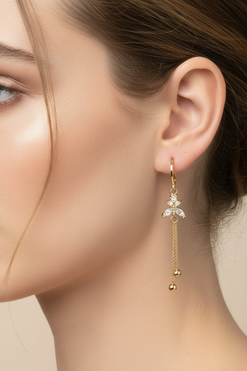 14K BUTTERFLY DROP EARRING LHH668A