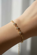 14K CLEAR CLOVER MOTIFS IN LINK BRACELET RQ363