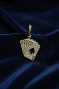 14K ICED OUT POKER CARDS DESIGN PENDANT