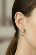 14K CLEAR JAGUAR HEAD EARRINGS  RQ389