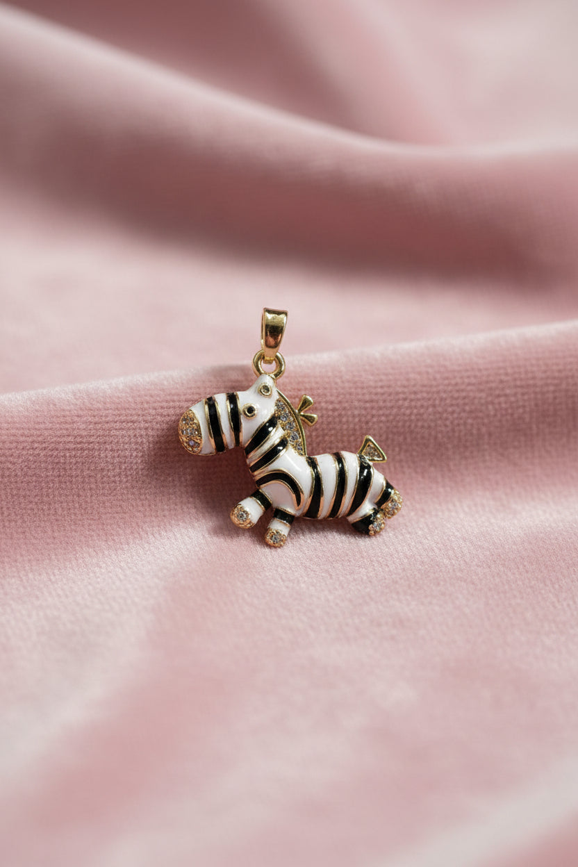 14K ZEBRA DESIGN PENDANT