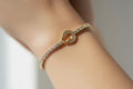 14K TENNIS BRACELET WITH ROUND CUT STONES RQ391