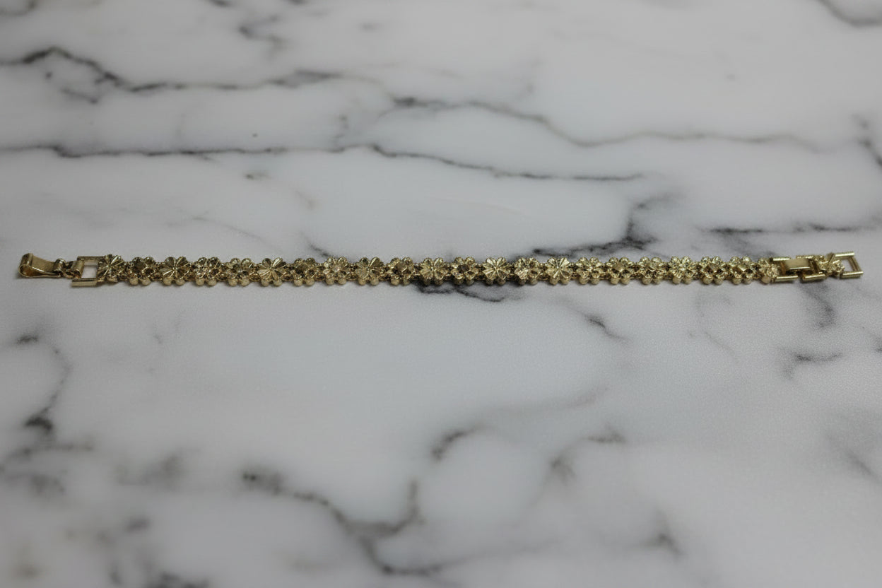 14K FLORAL LINK BRACELET SL-17210005