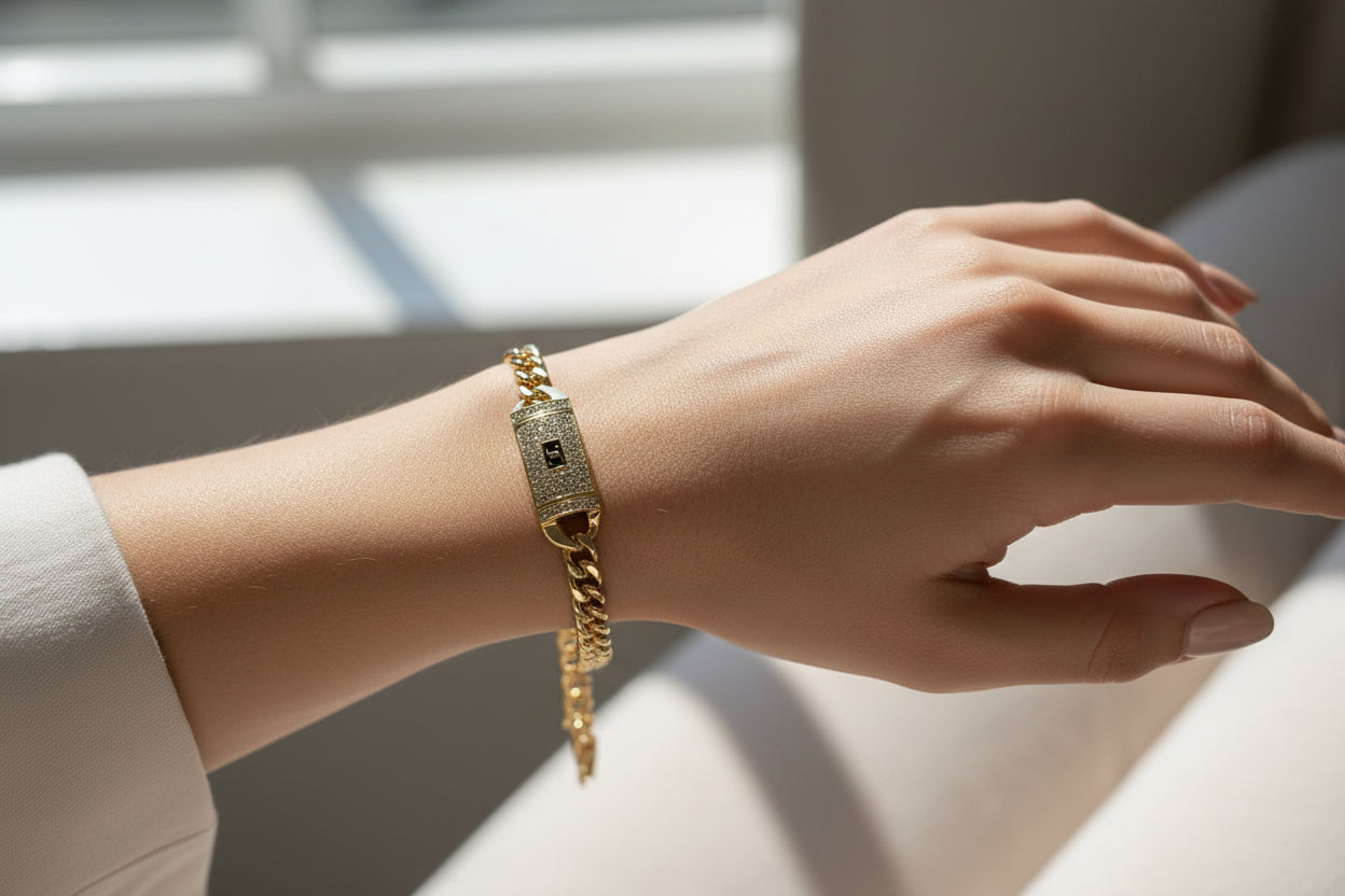 14K MONACO CHAIN BRACELET RQ393