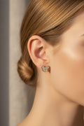 14K MICKEY MOUSE "CZ" HEAD EARRINGS YAH35B