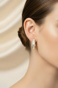 14K BAGUETTE-CUT STONES EARRINGS RQ397