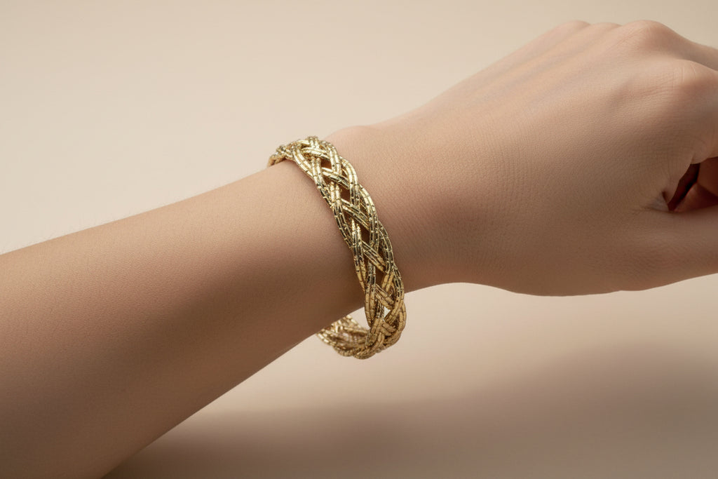 14K BRAIDED OPEN-CUFF BRACELET CH-04280003 A C