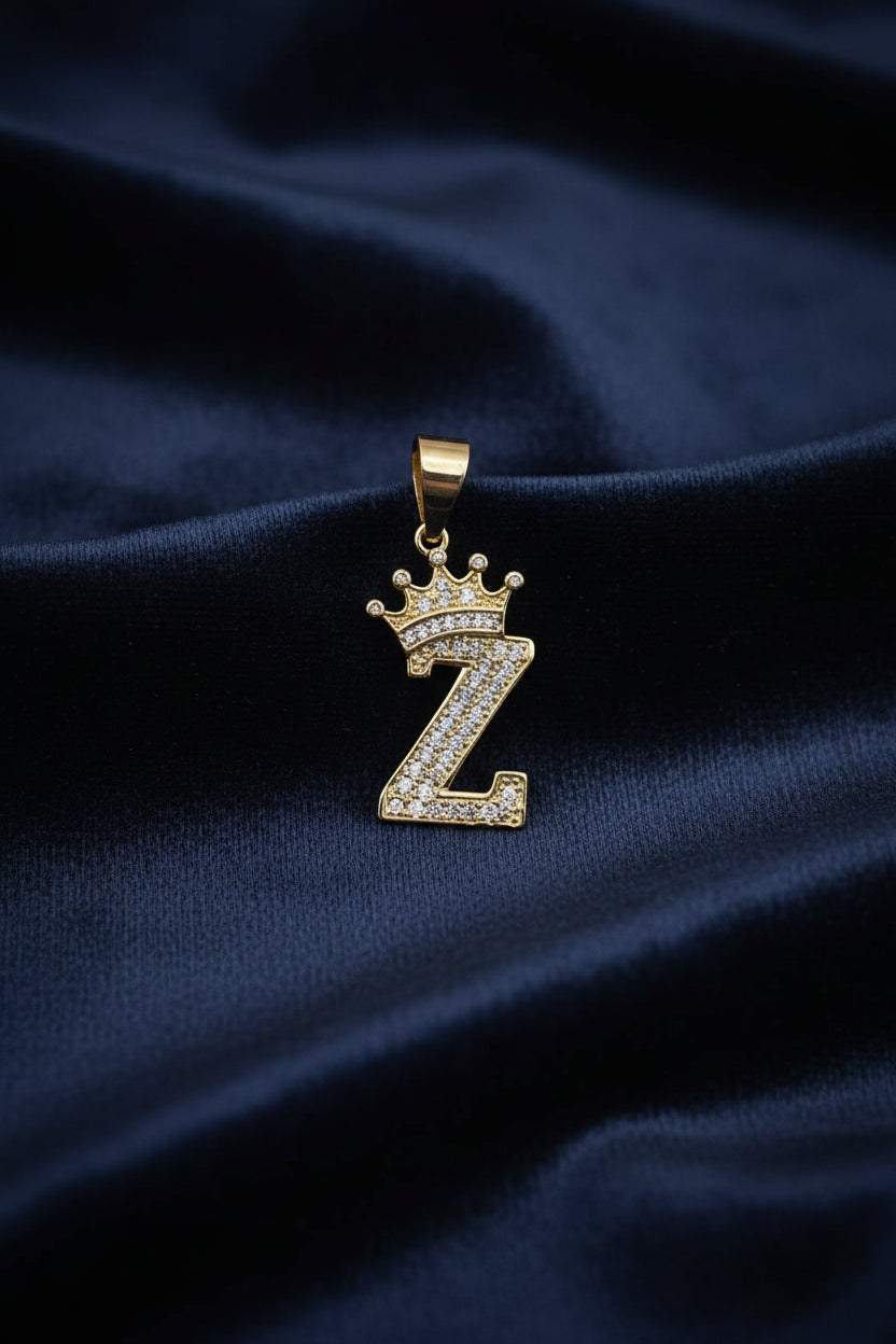 14K INITIAL "Z" CROWN ON TOP PENDANT