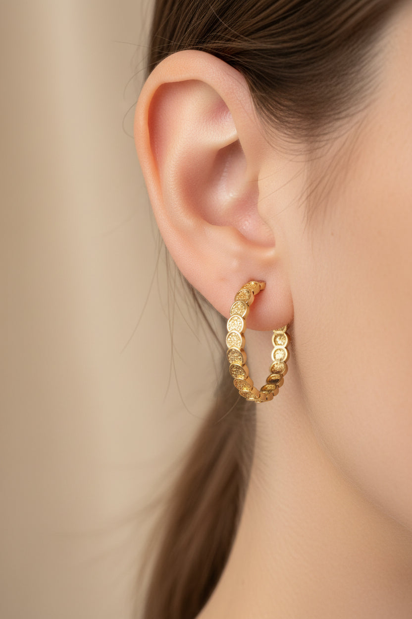 14K DIAMOND HOOP EARRINGS XP