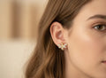 14K CLEAR BEE STUD EARRING