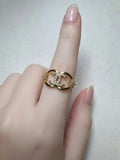 14K INSP INTERLOCKING CC LOGO RING