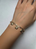 14K TEXTURED FISH CHARM 18+3CM BRACELET TH-04540001