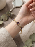 14K PURPLE CLOVER TENNIS BRACELET