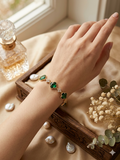 14K EMERALD GREEN CLOVER TENNIS BRACELET