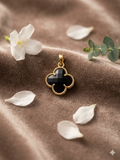 14K BLACK CRYSTAL CLOVER PENDANT