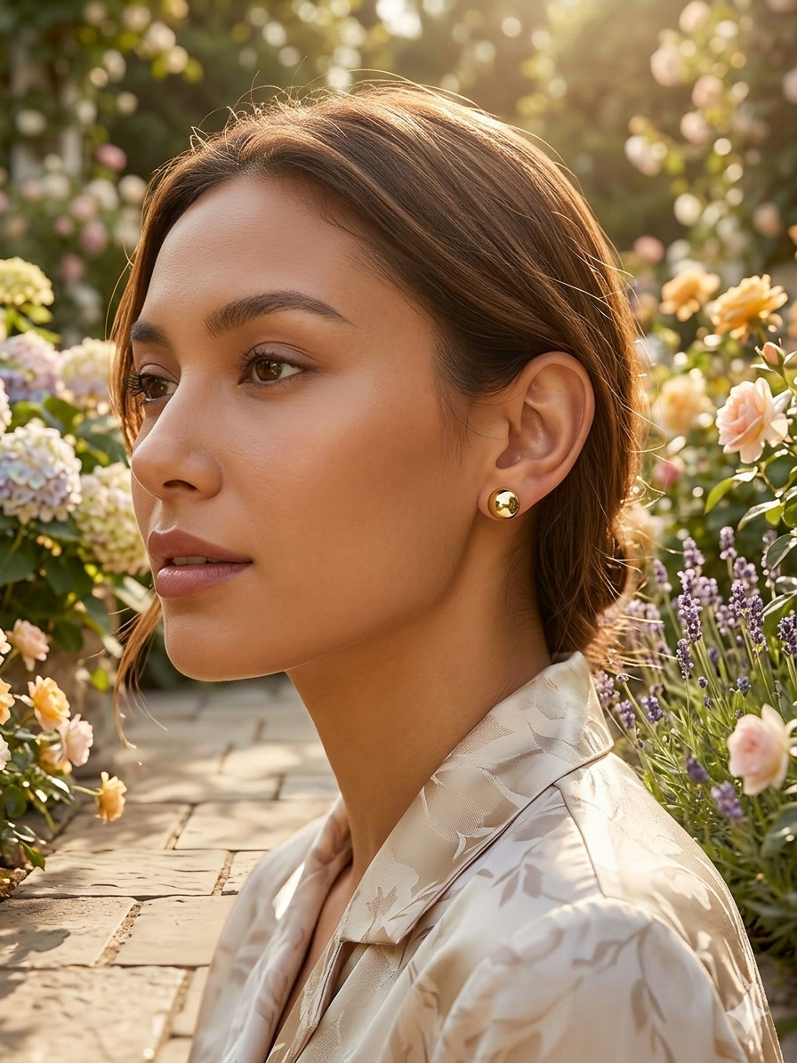14K BALL STUD EARRING 10MM X000836061
