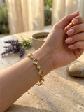 14K CLEAR CLOVER TENNIS BRACELET