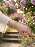 14K CITRINE CRYSTAL CLOVER TENNIS BRACELET
