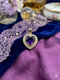 14K PURPLE AMETHYST HEART PENDANT