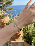 14K MULTI-COLOR DOUBLE LAYER FLOWER CHARM BRACELET CS-10000001