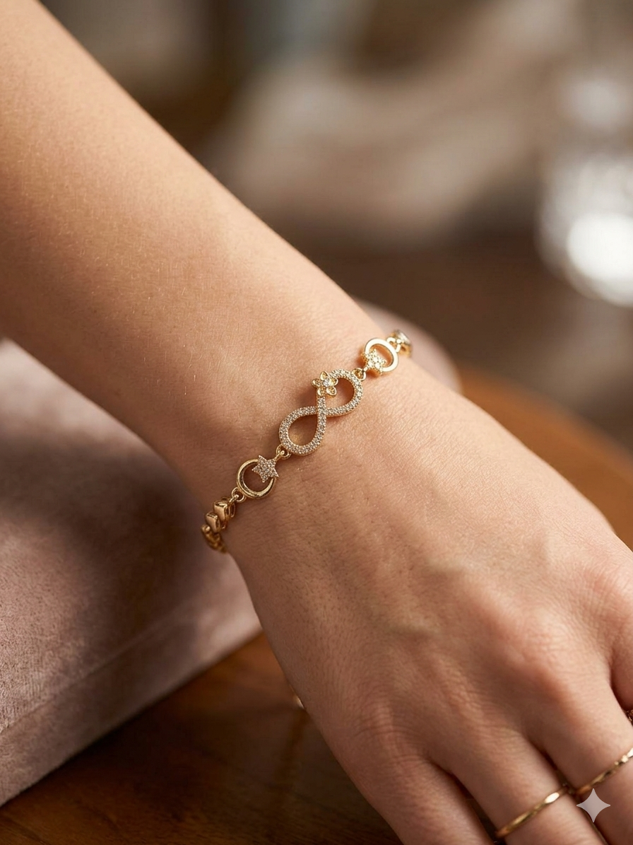 14K CLEAR INFINITY BRACELET