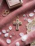 14K PINK CROSS PENDANT
