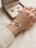 14K LIGHT AMETHYST CRYSTAL CLOVER BRACELET GT-08890010