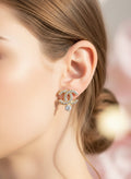14K INSP CC RHINESTONE DROP STUD EARRING