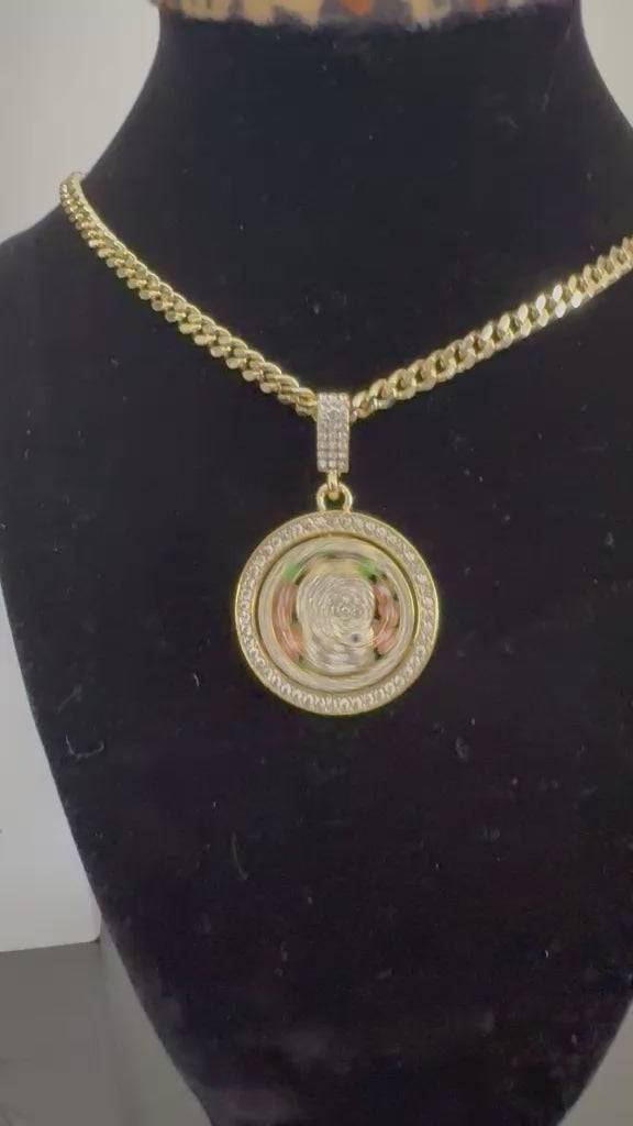 14K OWL SPINNER PENDANT